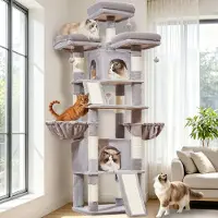 Merkloos Kratzbaum Katzenbaum Kletterbaum - 195 cm - Mit Sisal-Kratzstämmen und Hängespielzeug - Für große Katzen