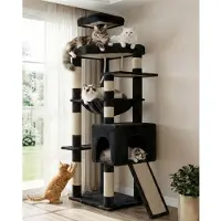 Merkloos Kratzbaum Katzenbaum Kletterbaum - 163 cm - Sisal - Rauchgrau - Für große Katzen