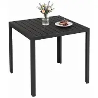 Merkloos Gartentisch – Aluminium – WPC-Platte – Schwarz – 75 x 75 cm