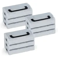 Merkloos L-BOXX Sortimo, Mini-Werkzeugkiste, Aufbewahrungsbox für Schrauben mit Deckel, Schrauben-Sortierbox (9 Stück, grau + transparent)