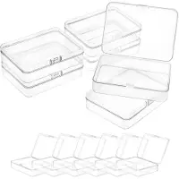 Merkloos Aufbewahrungsboxen, rechteckig - Mit klappbarem Deckel - Set mit 12 Stück - 115 x 85 x 28 mm