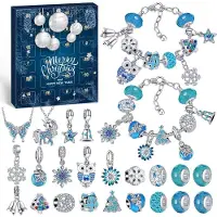 Merkloos Adventskalender mit Schmuck für Mädchen, 2026 - 24 Fächer - Schmuck basteln für Mädchen - Weihnachten