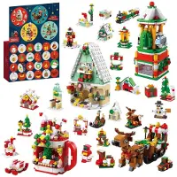 Merkloos Adventskalender – Baukästen – Weihnachtsmodelle – 24 Tage – ABS-Kunststoff – Adventskalender