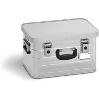 Merkloos Aufbewahrungsbox Aluminium Stapelbox - 29 Liter - Silber - Stabiler Rahmen - Mit Steckschloss