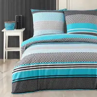 Merkloos Bettbezug-Set aus biberfarbenem Flanell, 155 x 220 cm, mit Kissenbezug 80 x 80 cm, 100% Baumwolle, mit Reißverschluss