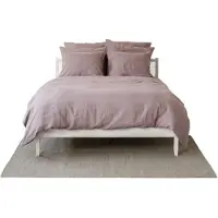 Merkloos Bettwäsche-Set aus Leinen mit Bettbezug 135 x 200 cm und Kopfbekleidung 40 x 80 cm, puderrosa