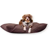 4L Textil MOLLY Hundekissen aus Cord, wendbares Hundebett, abnehmbarer waschbarer Bezug, für große Hunde, 120x100 cm, Dunkelbraun