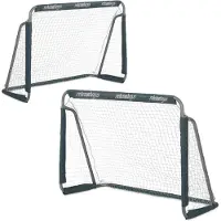 Merkloos Fußballtor für den Garten – 2 Stück – 110 x 150 x 75 cm – Metall – Grau – Set mit 2 Fußballtoren