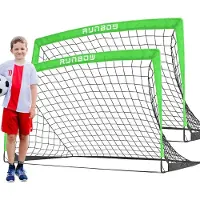 Merkloos Fußballtor für Kinder, Fußballtor – 1,5 x 0,9 Meter – Klappbar – Grün, 2 Stück – Für Garten und Park