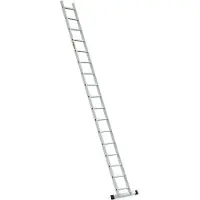 Drabest | Leiter - Aufstiegsleiter - 17 Sprossen - Tragfähigkeit 150 kg - Aluleiter 1x17 Stufen - Professionelle Anlegeleiter