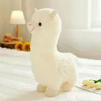Merkloos Alpaka-Plüschtier - Lama-Plüschtier - Kuscheltier - 45 cm - Weiß