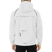 Merkloos Damen-Regenjacke für Fahrradfahren und Laufen, wasserdicht, leicht, mit Kapuze, weiß, Größe 3XL