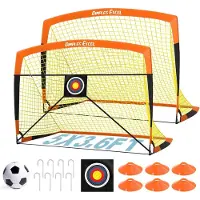 Merkloos Faltbares Fußballtor – Ideal für Kinder – Mit Glasfaserpfosten und Netz aus Dacron