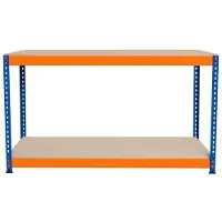 Merkloos Werkbank – Garage – 150 x 45 x 90 cm – Mit 2 Ablageflächen – Schraubenlos