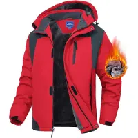 Merkloos Heren Winterjacke für Skifahren mit abnehmbarer Kapuze, winddicht und wasserdicht