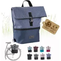 Merkloos Fahrradtasche - Gepäckträgerkorb - Rucksack (20 Liter) - Wasserabweisend - Blau