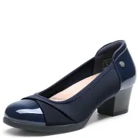Merkloos Geschlossene Pumps für Damen mit Absatz, Slip-On-Modell, marineblau, Größe 41 EU