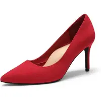 Merkloos Rote Pumps mit Stilettoabsatz, geschlossene Form, Größe 37 EU