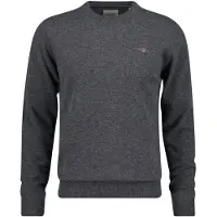 Gant Sweater "Strickpullover SUPERFINE LAMBSWOOL C-NECK", Herren, Gr. M, schwarz, Sweatshirts Sweater
