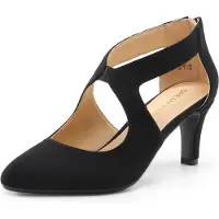 Merkloos Pumps für Damen mit spitzer Schuhspitze und 7 cm Absatz, geschlossenes Modell mit Reißverschluss auf der Rückseite