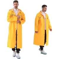 Merkloos Wasserdichte Regenjacke, uni, mit reflektierenden Streifen und Kapuze, gelb, Größe 4XL