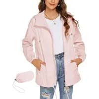 Merkloos Damenregenjacke mit Kapuze, wasserdicht und faltbar, auch geeignet als leichte Windjacke