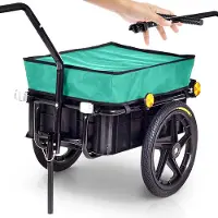 Merkloos Fahrradanhänger - 90 Liter Fassungsvermögen - 40 kg Tragfähigkeit - Kunststoffbehälter mit Kupplung