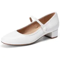 Merkloos Pumps der Marke Witte, Modell Mary Jane, für Damen, mit Schnalle, flacher Absatz und geschlossener Zehenpartie, Größe 39 EU