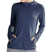 Merkloos Sportjacke für Damen mit Kapuze und UPF 50+ Sonnenschutz, marineblau, ideal für Laufen und Wandern