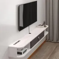 Merkloos Wandmontierter TV-Schrank - Wandbefestigung - 120 x 23,6 x 16 cm - Grauweiß