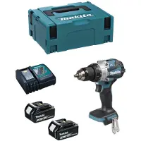 Makita Schlagbohrschrauber DHP489RFJ (2 x 3,0 Ah + DC18RC + MAKPAC 2)