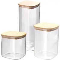 Eh Excellent Houseware Glas-Vorratsdosen-Set mit Deckel KLAR, 3 Stk.