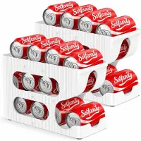 Merkloos Kühlschrank-Organizer mit Getränkedosenhalter - Rollregal für 24 Dosen - FIFO-System (First In, First Out) - Geeignet für Kühlschrank, Schrank und Speisekammer