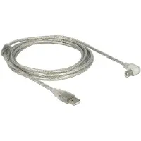 DeLOCK 3m, USB2.0-A/USB2.0-B, 3 m, USB A, USB B, USB 2.0, Männlich/Männlich, Silber, Transparent