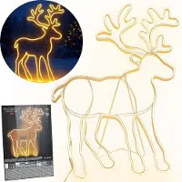 Koopman Neon-Dekolampe RENNTIER – 735 LED, Leuchtfigur für Innen