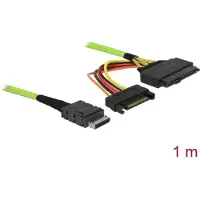 DeLOCK 85756, 1 m, SFF-8611, SFF-8639 + SATA 15-pin, Schwarz, Polybag, 1 Stück(e)