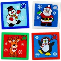 Generisch Schiebpuzzle mit Weihnachtsmotiv – Set mit 4 Stück – Schiebpuzzle für Kinder – Kleine Geschenke für Adventskalender