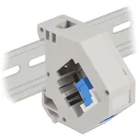 DeLOCK Hutschienenadapter mit Keystone SC Simplex Buchse zu SC Simplex Buchse blau, Blau, Grau, Weiß, SC, SC, Weiblich, Weiblich, Kunststoff
