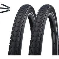 Bike-parts 2 x Schwalbe Fahrradreifen Marathon Mondial Performance RaceGuard E-50 ADDIX 28 x 2,00 (50-622) Schwarz/Reflex inkl. Reifenheber