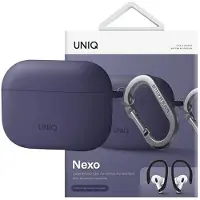 Uniq Etui Nexo Airpods Pro 2 Gen + Ohrhaken Silikon Purpurowy/Fig Lila