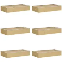 Merkloos Aufbewahrungsbox mit Fenster, Set aus 6 Stück, Farbe: Creme