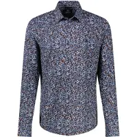 Lerros Langarmhemd "Herrenhemd aus Baumwolle mit floralem All-over-Print"