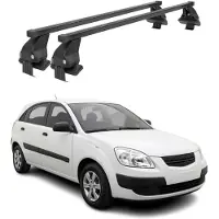 Menabo Stahl Dachträger Gepäckträger für Kia Rio Schrägheck 2005-2011 Schwarz