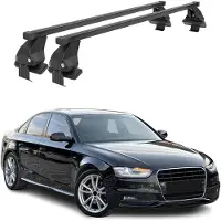 Menabo Dachträger für Audi A4 B8 Limo 2009-2012 Pre-FL Stahl Schwarz 2x