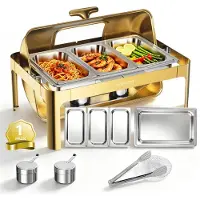 Vevor Chafing Dish Set 12,3 L Edelstahl Warmhaltebehälter Buffets 1 Stück für Hochzeiten &amp; Partys