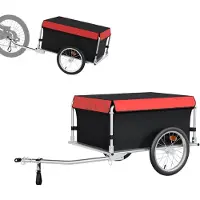 Wiltec Fahrradanhänger – Transportwagen bis 65 kg – Klappbare Anhängestange – Schnellkupplung – Räder 390 mm