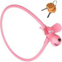 Generisch Kabelschlösser für Kinderfahrräder – Design mit Hundeoptik – Mit Silikon-Schutz – Mit 2 Schlüsseln – Rosa