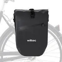 Wiltec Fahrradtasche, 20 Liter Fassungsvermögen – Wasserdicht – Mit Schultergurt und Reflektoren – Schwarz