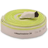 Merkloos Flacher Schlauch, 30 Meter - Bauwasser-Schlauch - Durchmesser 52 mm - 10 bar - Weiß mit grünen Markierungen