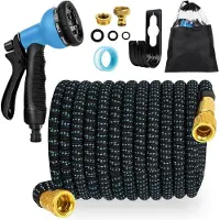 Merkloos Gartenschlauch – 15 Meter – Ausziehbar mit Latexkern – 8 Sprühmodi – 1/2 Zoll und 3/4 Zoll